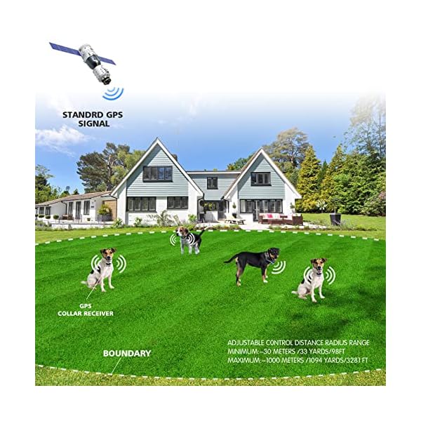 JUSTPET-GPS-Wireless-Dog-Fence-Containment-System-Electric-Accurate-GPS-Wireless-Dog-Fence-with-Rechargeable-Training-Collar-Range-Up-to-3281-FT-Harmless-and-Suitable-for-All-Dogs Electric Wireless Dog Fence System for Dogs