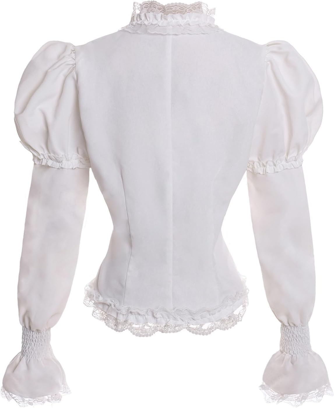 Victorian Blouse for Women Vintage Lace Ruffle Neck Puff Long Sleeve Shirt Tops - Image 4