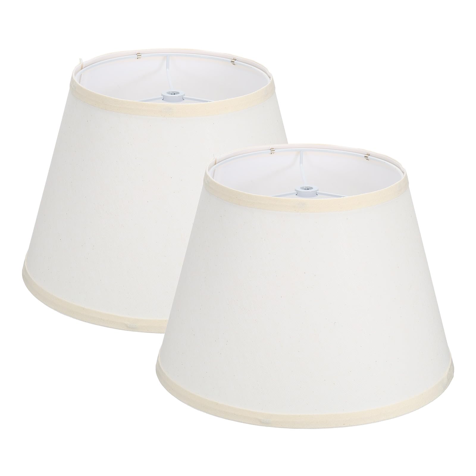 VIAPUICE Empire-Linen Lamp Shades Set of 2, 7" x 11"x 8"Spider Fitter-White
