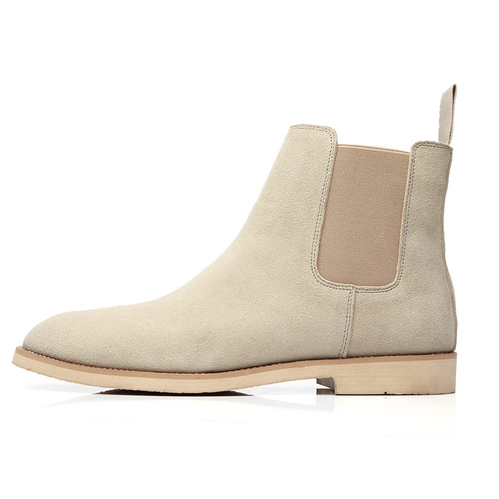 MANLADUO Bottines Chelsea décontractées en cuir véritable pour homme