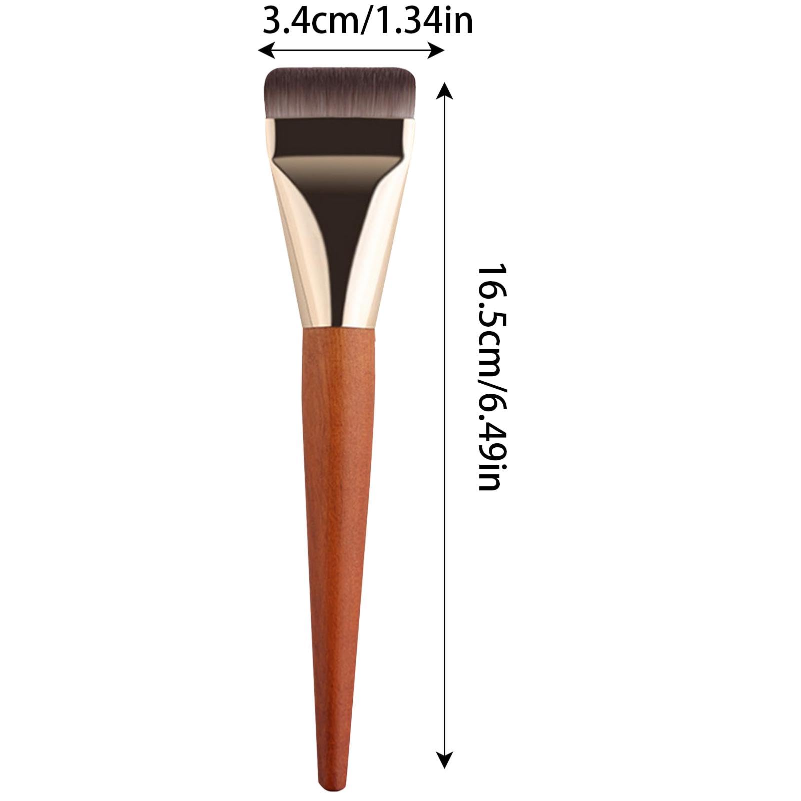 Generic Ultra Thin Flat Head Foundation Brush - Flat Foundation Brush For Liquid Makeup | Wooden Handle Flat Makeup Brush Liquid Foundation Brush With Flat Top For Cosmetic Application Face Makeup