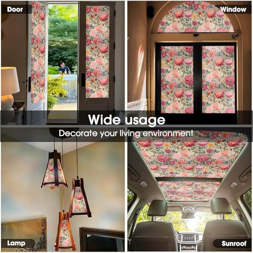 Película adhesiva para ventana 15.7x118 pulg color rosa miniatura 5
