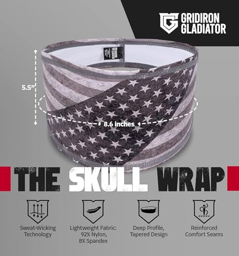Image of Gridiron Gladiator Football Bandana - Skull Headwrap, Sports Head Wrap for Men's Workout