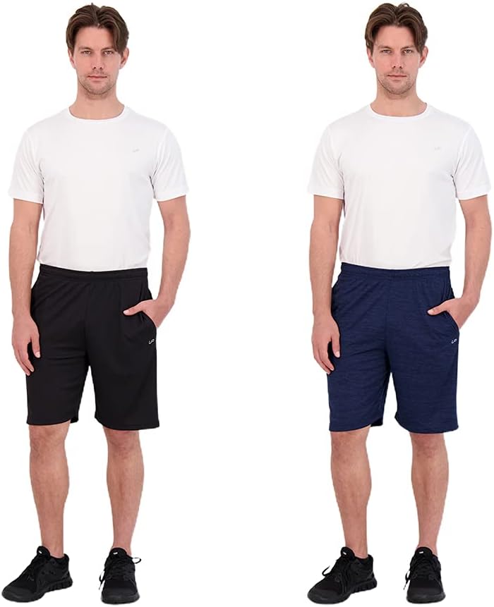 Unipro Mens Basketball Shorts with Pockets 2 Pack Quick Dry Athletic Mesh Short for Men Gym Workout and Training Clothing
