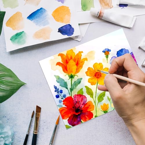 100 Sheets Watercolor Paper Bulk，9 x 12 Inch Cold Press 140 lb/300 GSM Water Color Paper for Kids Adults.Watercolor Drawing Paint Paper for Art Drawing Supplies - Thumbnail 2