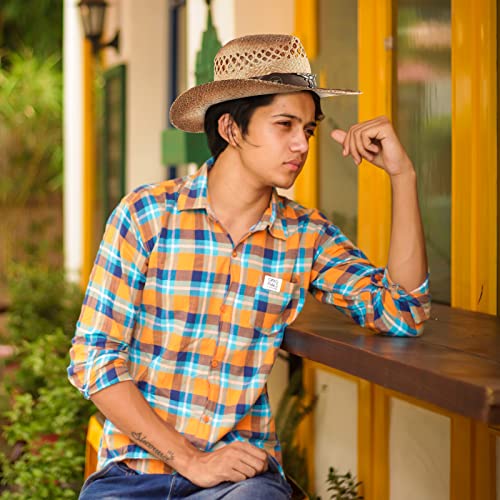 Straw Cowboy Cowgirl Hats For Women Men Summer Beach Sun Hat Panama Woven Straw Hat Wide Brim Western Cowboy Hat #TOP5