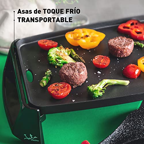 Plancha de asar eléctrica con verduras