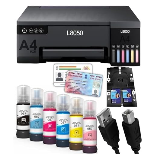 MY PRINT Ecotank L8050|A4 Size 6 Color Wireless Colour Home Inkjet Printers| 3D Printer|(With Epson Ink)|Pvc Card Print|2023 Model|With Usb Cable Extra, Multicolor