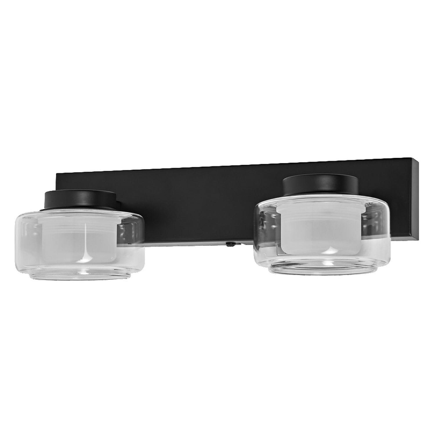 Licht-Erlebnisse LED Wandleuchte Metall Glas Schwarz 3000-4000 K Click-CCT IP44 modern Bad Flur Schlafzimmer Treppenhaus B:30 cm Wandlampe Badezimmer