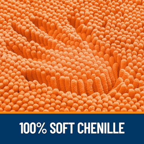 Image of OLANLY Bathroom Rugs 35x24, Extra Soft Absorbent Chenille Bath Rugs, Rubber Backing Quick Dry, Machine Washable Bath Mats for Bathroom Floor, Tub and Shower, Home Decor Accessories, Orange