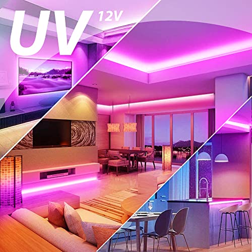 Arotelicht Uv Led Strip Black Light Strip Set, 32.8Ft/10M 12V Flexible Blacklight Fixtures,Ribbon Bar Smd 2835 Uv Fairy Lights With Power Supply For Carnival Bar Disco Party Decoration,Halloween #TOP6