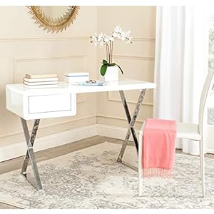Safavieh Home Collection Hanover Desk White/Chrome