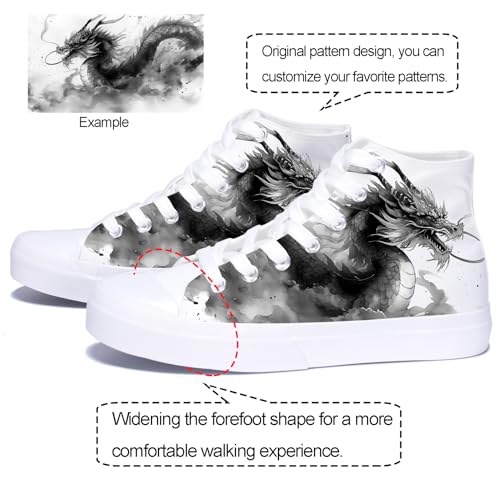 Women Fashion Sneakers Unisex Custom Personalized Design Patterns Printing Shoes with Photo Name Canvas Sneakers Customized Cosplay High-Top Shoes3
