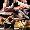 Huusk Chef Knife Set of 5, Japanese Stainless Steel Knife Set Dishwasher Safe, Ultra Sharp Kitchen Knives Sets with Ergonomic Anti-slip Handle, Professional Cooking Knives Sets, Christmas Gifts Ideas