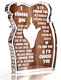 Gifts for Him Her Boyfriend Girlfriend, I Choose You Acrylic Sign Desk Decor, Birthday Gifts for Women Men, Anniversary Wedding Gift for Wife Husband Romantic Gift Couples, Easter Love Sign Decor