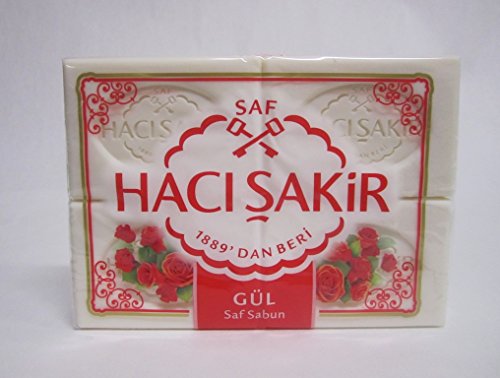 Haci Sakir - Sapone rosa, 4 confezioni da 150 g