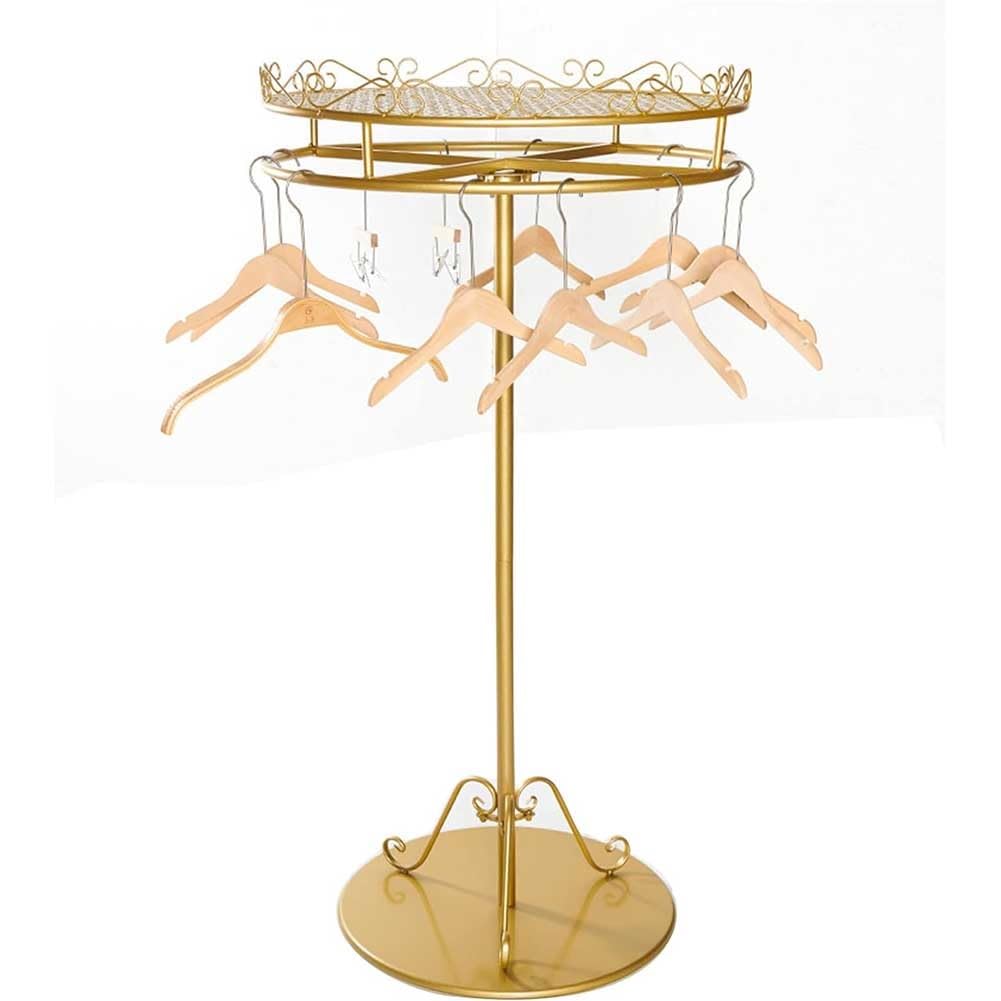 Perchero redondo giratorio de 360°, soporte de exhibición de ropa independiente, perchero de metal portátil para tiendas minoristas, dormitorios