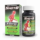 Shot B Multivitamin Complex, B-Energy, Vitamin B Complex with Antioxidant Support, B Complex Vitamins with A, C, D, E & Folic Acid for Cellular Energy & Immune Health - 6 Key B Vitamins, 60 Count