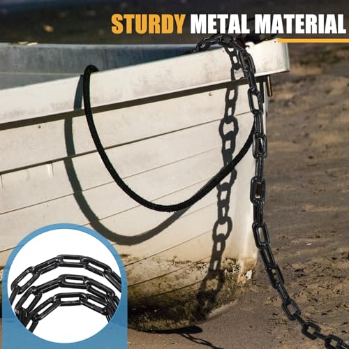 MorningRo PVC Coated Boat Anchor Chain 1/4 Inch x 6ft Anchor Chain for Boats with Stainless Steel Shackles Boat Safety for Kayak