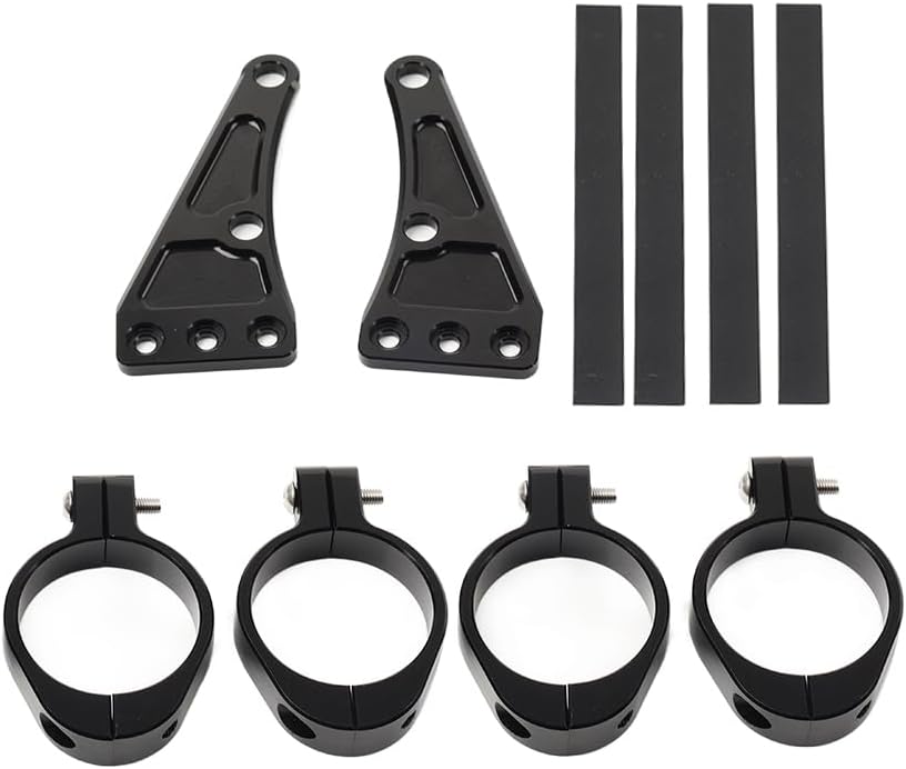 Cnswee6 Black Headlight Mounting Fork Brackets Head Lamp Holder 49mm Aluminum For HONDA For Kawasaki For Suzuki For Yamaha For Norton For BSA For Ducati 1 Pair
