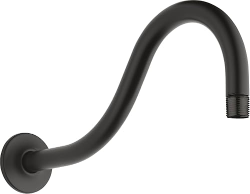 Peerless 76055BL - Brazo de ducha de componentes universales, negro mate (cabezal de ducha no incluido)