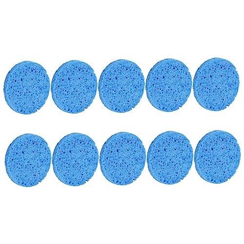 Mikinona 10 Piezas Esponja Facial Almohadillas Reutilizable Etiqueta Absorber Esponjas De Maquillaje Comprimir Comprimido Agente De Mudanzas Azul Lavar Cosmético Soplo Blue