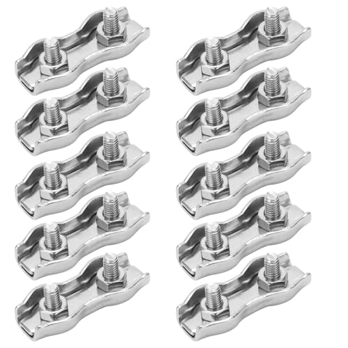 10Pcs Steel Wire Rope Chuck Lock 304 Stainless M3 Double Clip Clamp for Industrial Mechanism