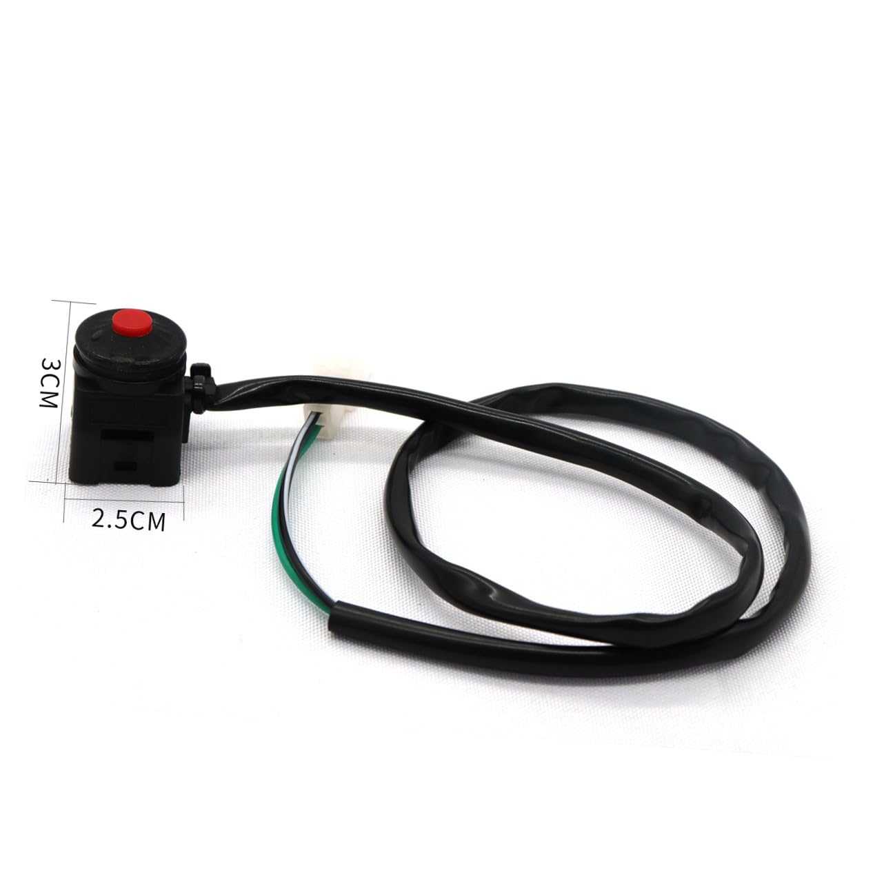 Interrupteur Moto 12v 7/8 Pouces Bouton Noir Abs PC