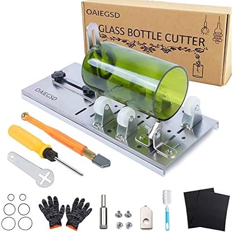 Glasschneider für Flaschen, Glasflaschenschneider zum Schneiden von Wein, Bier, Mason Jars, Whiskey, runde und ovale Flaschen, Flaschenschneider & Glasschneider Bundle für DIY Projekt Handwerk Cover