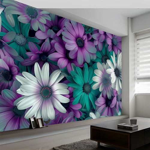 Papier peint panoramique 3D plante violette 300x210 cm