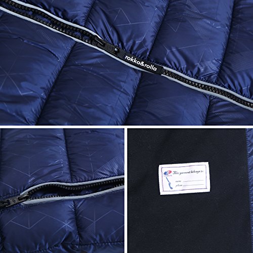 Rokka&Rolla Boys' Heavy Padded Water-Resistant Hooded Thickened Quilted Puffer Jacket, Geo Emboss, S/Ch (6-7) #TOP4