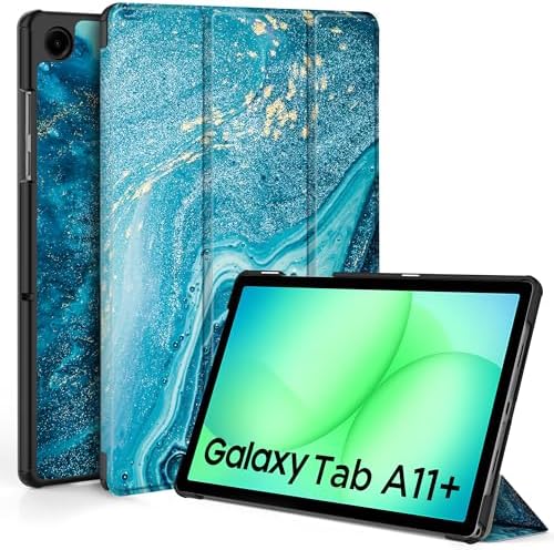 EasyAcc Hülle für Samsung Galaxy Tab A11+ Plus/ A9+ 11 Zoll Ultradünne | PU Leder Schutzhülle mit Standfunktion und Auto Sleep/Wake,Treibsand