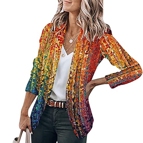 ZOGUO Blazer Damen,Business Jacke Elegant Langarm Blazer Tie Dye...