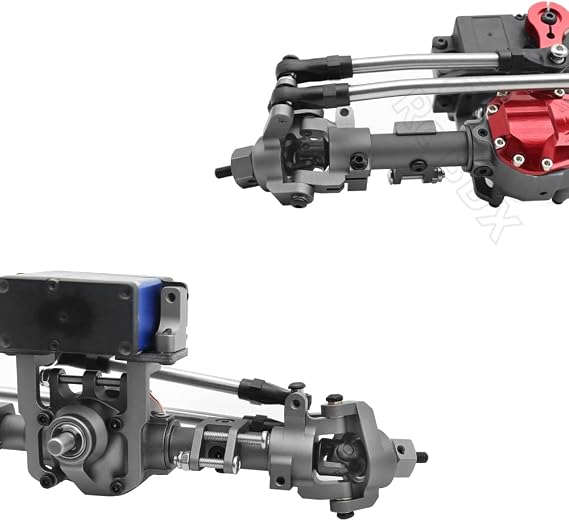 SCX10 II Aluminum Alloy CNC Front Rear Axle Set 30T/8T for 1/10 RC Crawler Axial AR44 90047 90046 AX90060 Builders Kit Upgrade (BK Front Rear Axle)