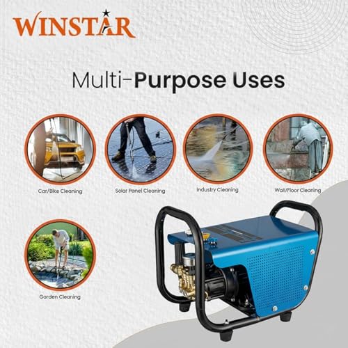 Image of WINSTAR WNS-PW200N Portable High Pressure Car Washer Machine | 220 Bar Max Pressure, 2600W Heavy Motor, 12 LPM Flow Rate | Pressure Washer for Car, Bike, Garden, Patio & Home Cleaning