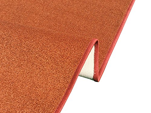 Burnt-Orange Solid Plain Rubber Backed Non-Slip Hallway Stair Kitchen Runner Rug Carpet 22In X 4Ft #TOP2