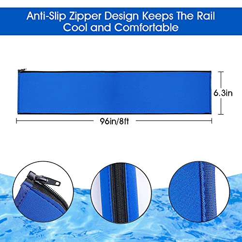 Pool Handrail Cover,Rail Grip For Swimming Pool Hand Railing Covers With Zipper,Safety Grips Comfort Cool Covering Sleeve For Inground Pool Ladder Handles Hand Railing Covers-8 Feet,Blue #TOP1