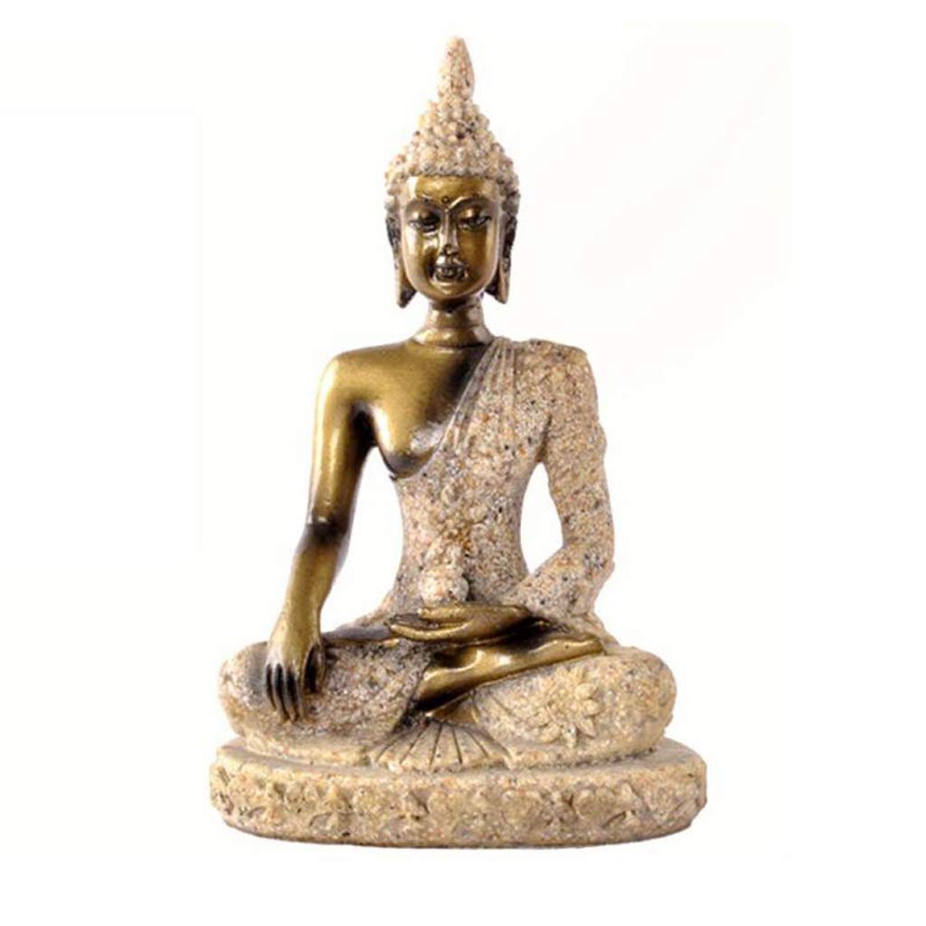 Meditazione Statua di Buddha Sculture Decorazioni per la casa Ornamenti Regali creativi Sud-EST Asiatico Decorativo Piccola Religione Scultura (Colore: D)