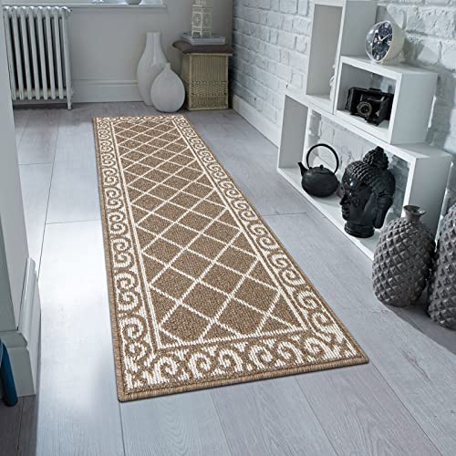 Topotdor Moroccan Geometric Textured Runner Rug,Kitchen Rugs Non-Slip Absorbent Machine Washable Durable Runner Rug For Hallway Living Room Laundry Room High Traffic Areas #TOP6