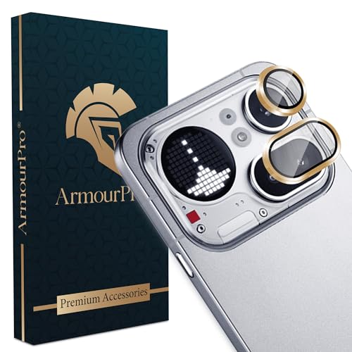 Image of ArmourPro Camera Rings Tempered Glass for Nothing Phone 4a Pro, Tough HD Individual Aluminum Alloy Rings 9H Camera Cover, Scratch-Resistant,Camera Lens Protection| Gold, 1 Pack