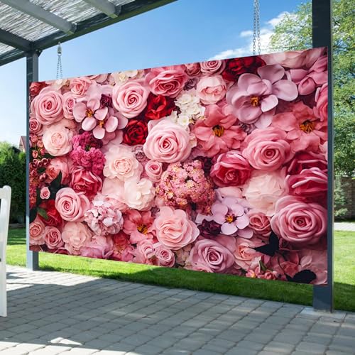 Fondo fotográfico de flores 10x8 ft color rosa miniatura 4