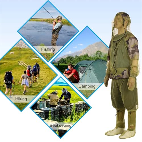 Mosquito Suits Para Adultos Traje Repelente De Mosquitos Al Aire Libre Chaqueta Con Capucha De Malla Traje De Caza miniatura 2