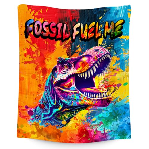 Boys Blanket - Dinosaur Blankets Gifts for Toddler Kids - 40x50 Inches Soft Flannel Throw for Office Sofa