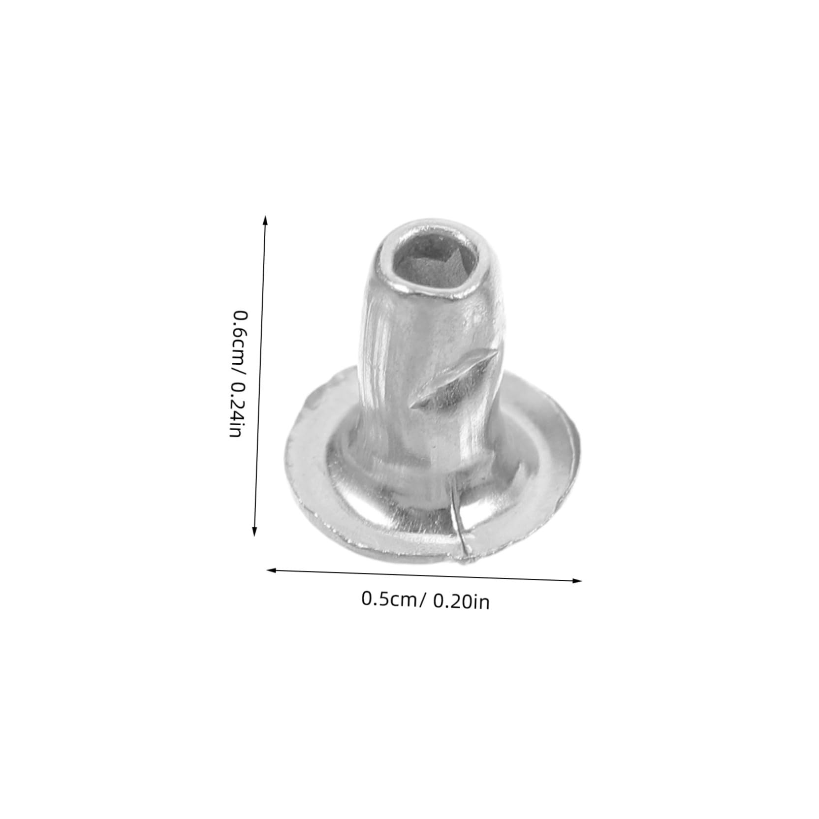 STOBOK 100 Uds Tachuelas Tubulares De Metal Remaches De Metal Tachuelas De Metal Para Ropa Tachuelas De Botón Para Cuero Tapa De 6Mm