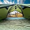 Night Cat Camping Tent for 2 Person: Backpacking Waterproof Lightweight Tent for Outdoor with Aluminum Poles and Rainfly Green
