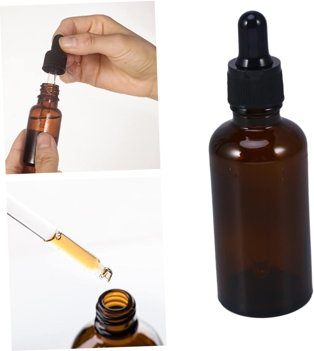 OUNONA 6Pcs Glass Dropper Bottles Refillable Essential Oil Perfume Bottles Vials with Dropper for Organizing Dispensing Liquids