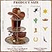 3 Tier Western Cowboy Cupcake Stand with 24 Cake Toppers Birthday Party Decorations Cowboy Theme Dessert Cardboard Stand Tower Wild West Party Cupcake Holder Tower for Boys Baby Shower Supplies Favors