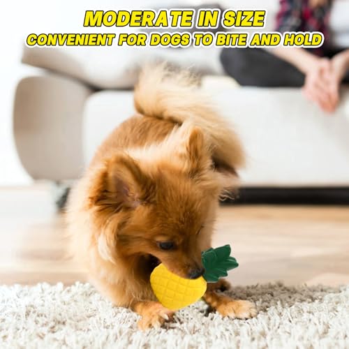 TZQFROCE Ananas Hundekauspielzeug Kauspielzeug Hund Unzerstörbares Hundespielzeug Interaktives Hundespielzeug Gummi Spielzeug Hund Ananas Dog Toys Hunde Quietschspielzeug Für Drinnen Und Draußen