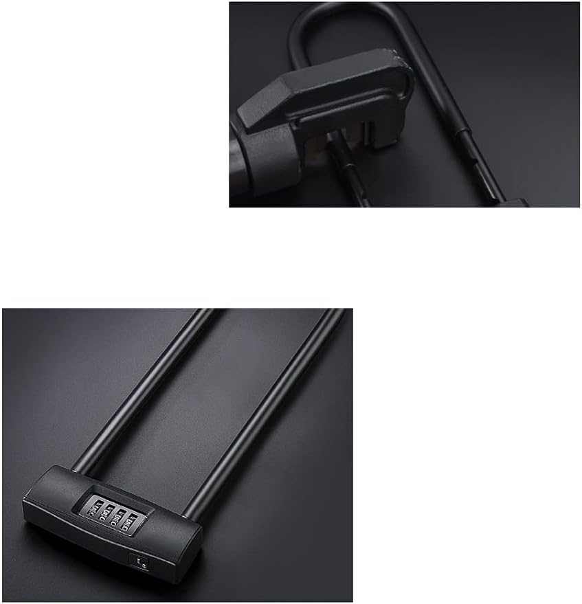 Password Lock U-Shaped Combination Lock for Glass Door Bicycles/Glass Door Lock Heavy Duty Protection Long Gate Padlock (Color : Black) (Black)