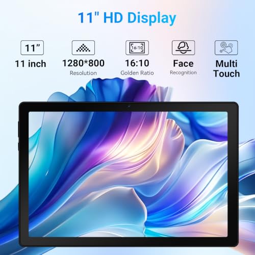 Image of URAO Tablet,11 inch Android 16 Tablet Octa-core 36GB+128GB Gemini AI | 7800mAh Battery 1280 * 800 IPS FHD 5MP+8MP Camera Wi-Fi 6,BT 5.4 GMS Support 1TB Expansion with Keyboard Stylus Headphone